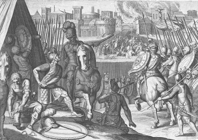 Die Kaiserlichen in Rom 6 Mai 1527 Sacco di Roma Plünderung Holzstich W 639