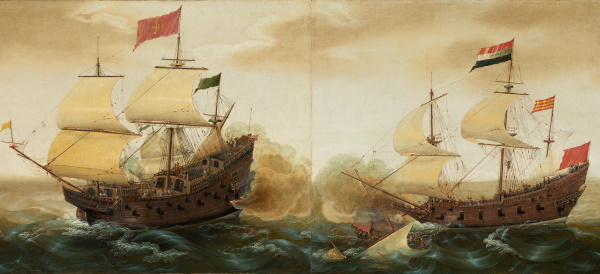 Spanisches und niederl&auml;disches Schiff